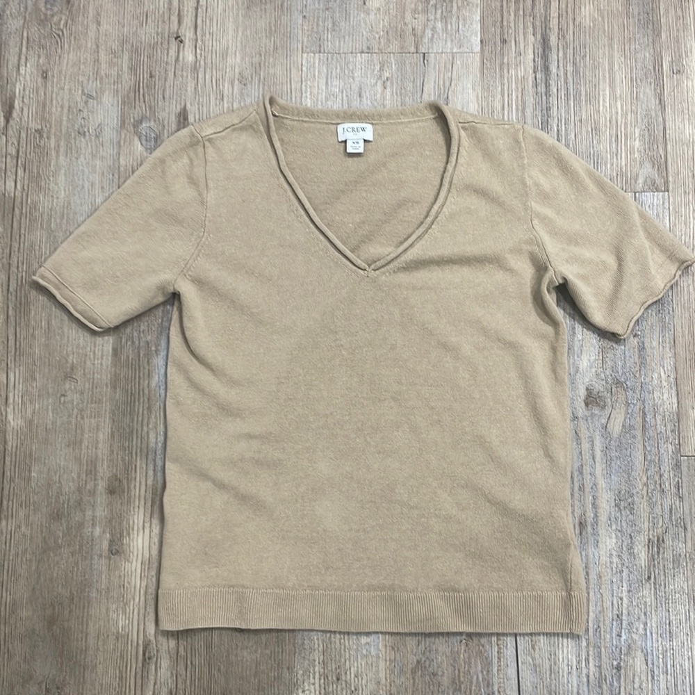 J Crew light brown sweater v neck